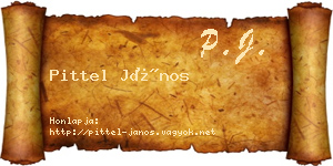 Pittel János névjegykártya