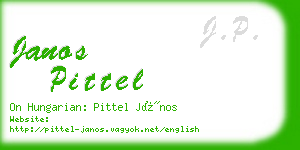 janos pittel business card